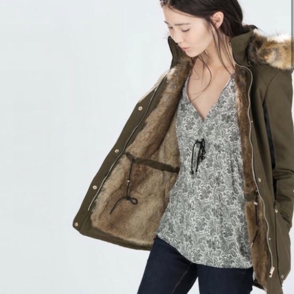 Zara army green jacket